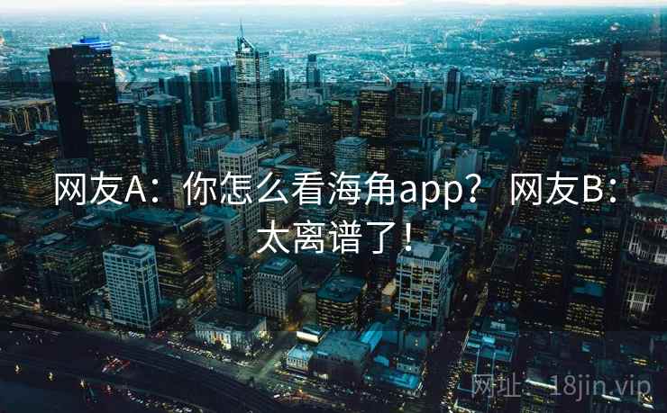 网友A：你怎么看海角app？ 网友B：太离谱了！