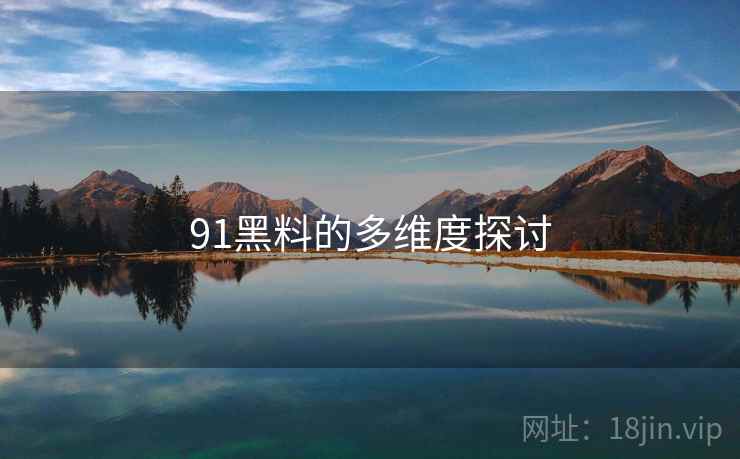 91黑料的多维度探讨 91黑料的多维度探讨