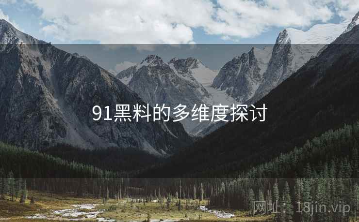 91黑料的多维度探讨